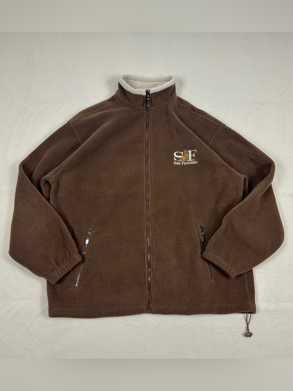 GOGO Sports San Francisco SF Golden Gate Bridge Fleece Zip Jacket Size Large